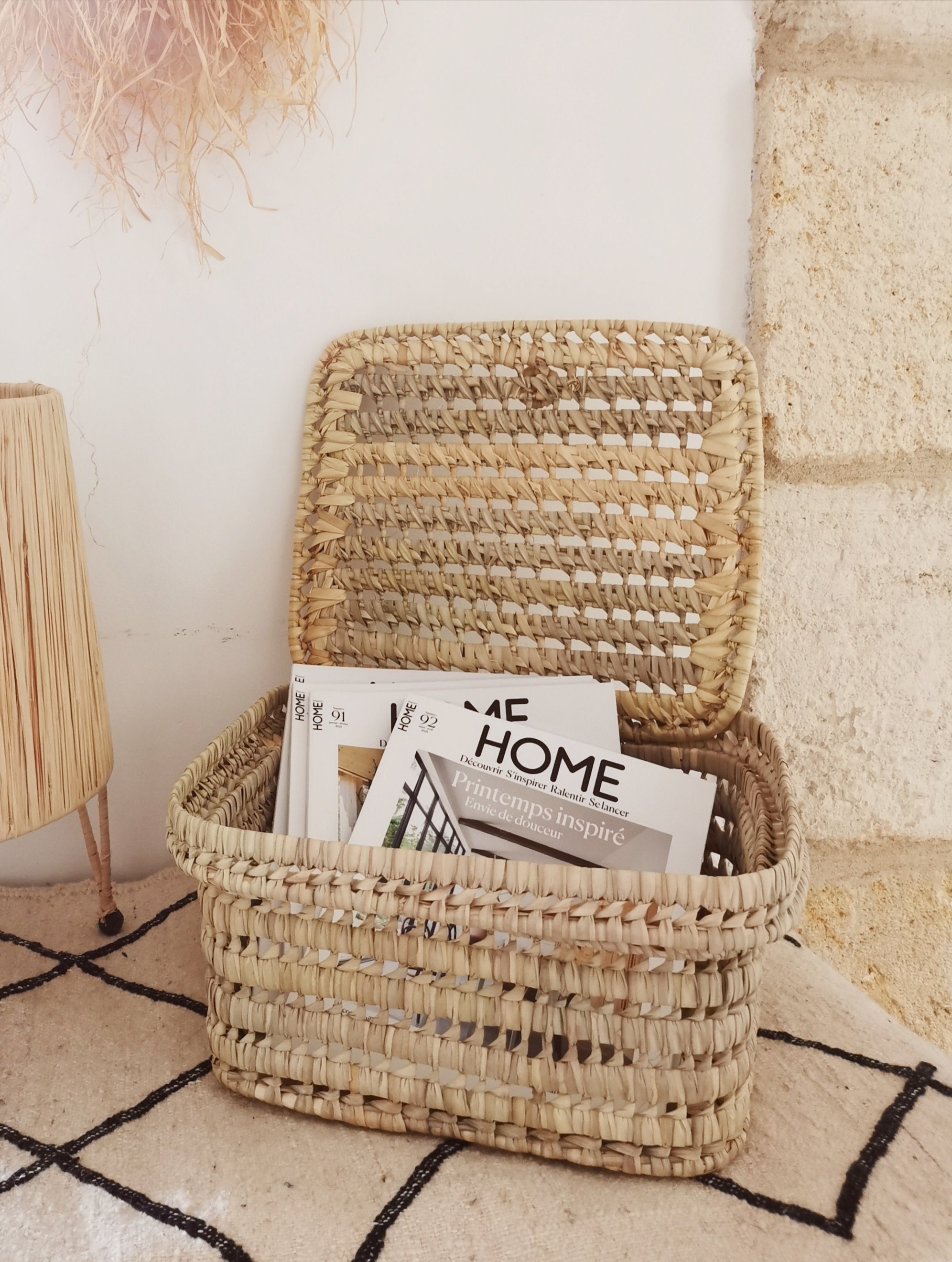 Coffre/ Panière en Feuilles de Palmier