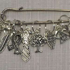 WiccaPagan Theme Stitch Marker Set or Key Ring
