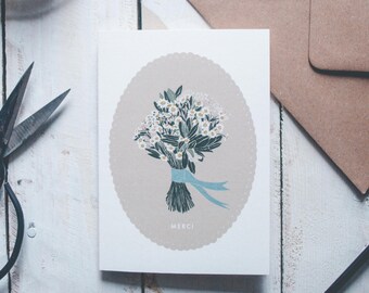Thank you card, Bouquet of flowers, Thank you, Léo Bizard