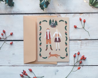 Christmas card, Greeting card, Hansel & Gretel, Fairy Christmas, Traditional Christmas, Stationery, Leo Bizard