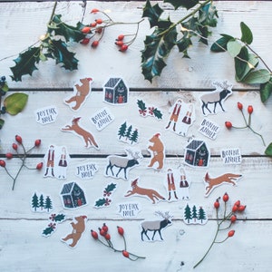 27 Stickers Noël, Animaux, Fêtes de fin d'année, Autocollants, Papeterie, Léo Bizard