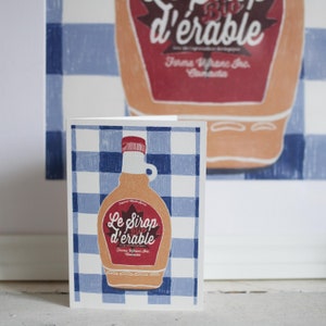 Carte postale double, Le sirop d'érable bio, Illustration Léo Bizard