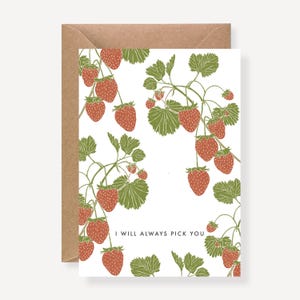 Correspondence card, strawberries, every day, compliment, Léo Bizard