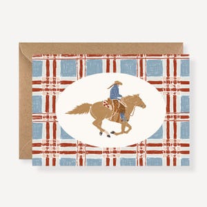Correspondence card, Wild Cowgirl & horse, Léo Bizard