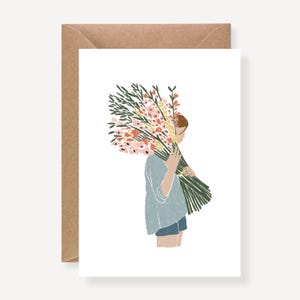 Carte de remerciement, Bouquet de Fleurs Géant, Merci, Léo Bizard