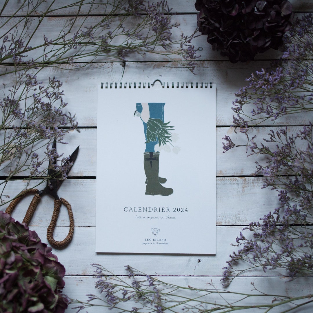 Illustrated Wall Calendar 2024, Flowers and Harvests From the Vegetable ...