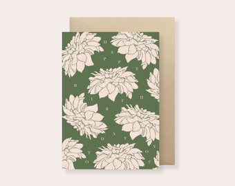 Correspondence card, Happy Birthday, Happy Birthday to You, Peonies, Flowers, Leo Bizard