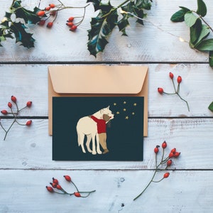 Weihnachtskarte, Grußkarte, Wolf, Weihnachtstiere, Märchenweihnacht, traditionelle Weihnachten, Briefpapier, Leo Bizard