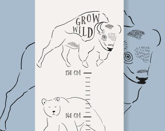 Toise enfant Animaux Sauvages "Grow Wild"