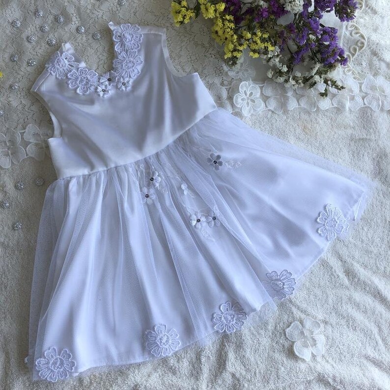 Baptism dress for baby Dress with lace. Christening gown for girl Baptism outfit for girl Christening dress