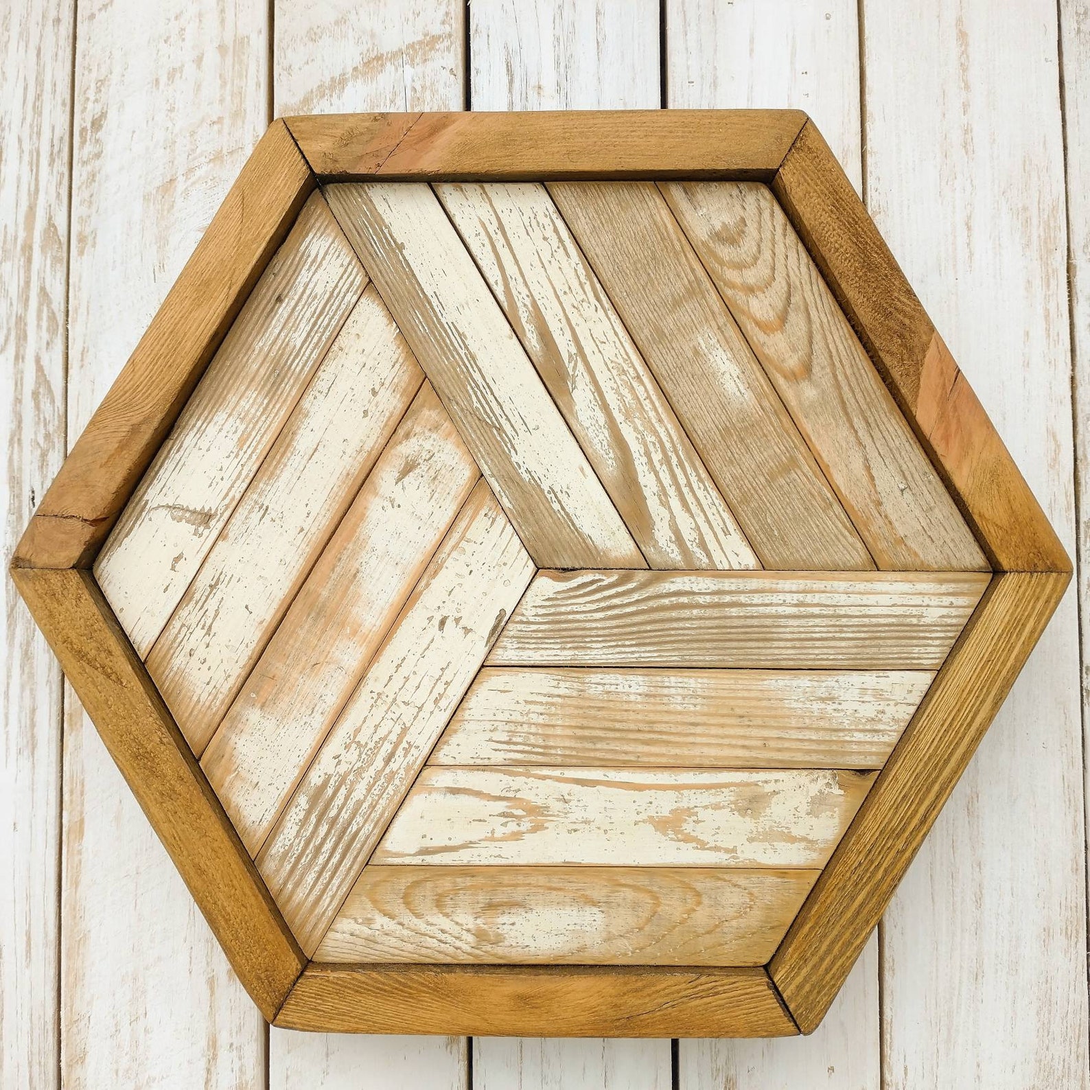 Wooden Wall Art Mosaic Hexagon Wood Art Boho Wall Art Boho Etsy