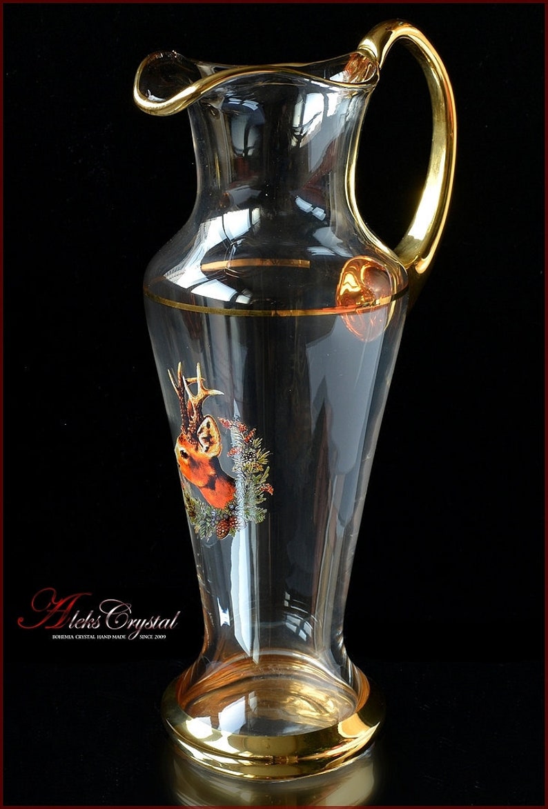 Bohemia Glass Water Decanter 1000ml royal Hunt Etsy