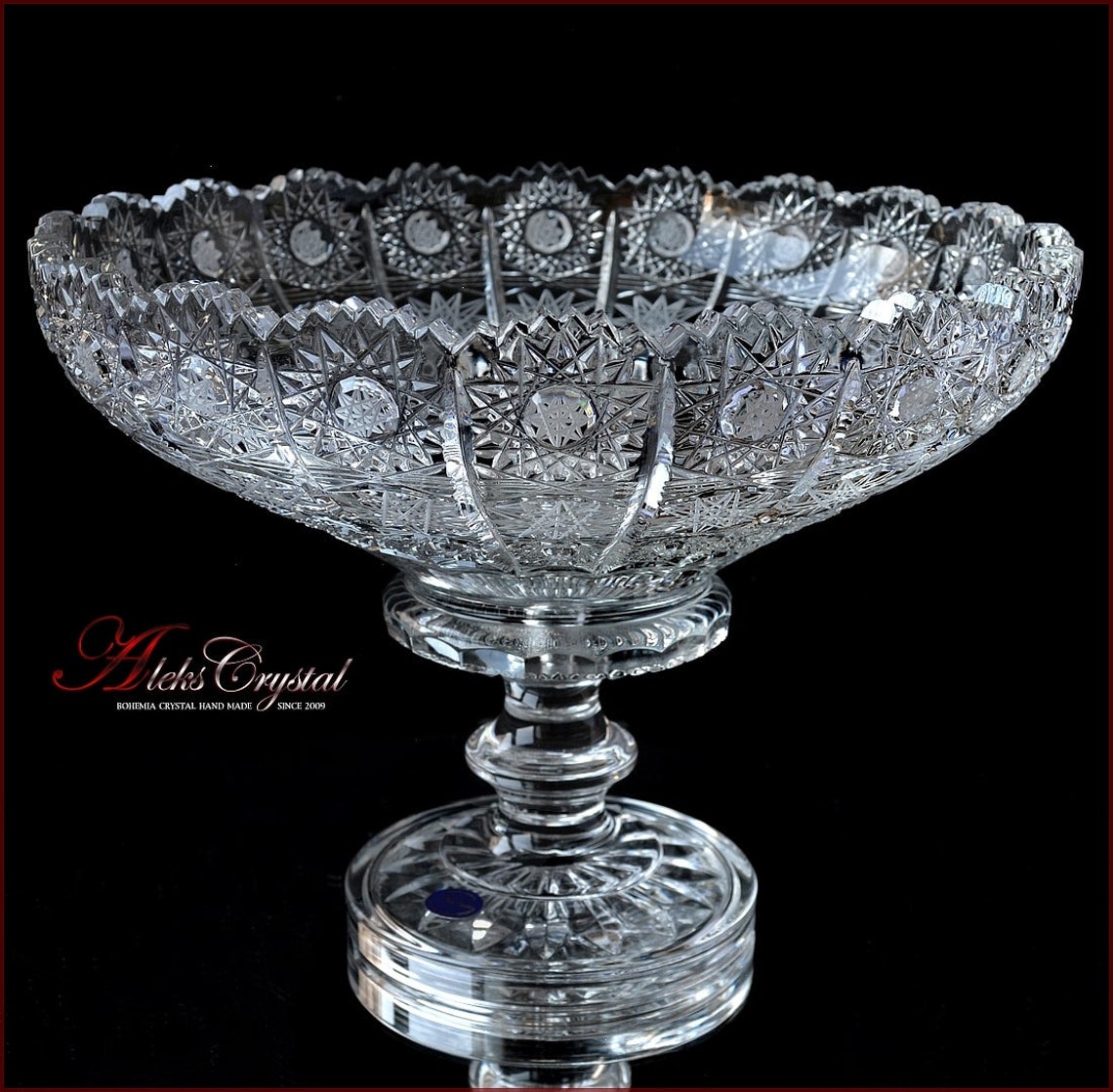 Bohemian Lead Crystal Fruit Bowl D26 Cm Bohemia Classik Etsy