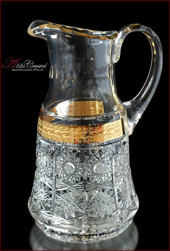 Bohemian Lead Crystal Water Decanter 1450ml Etsy