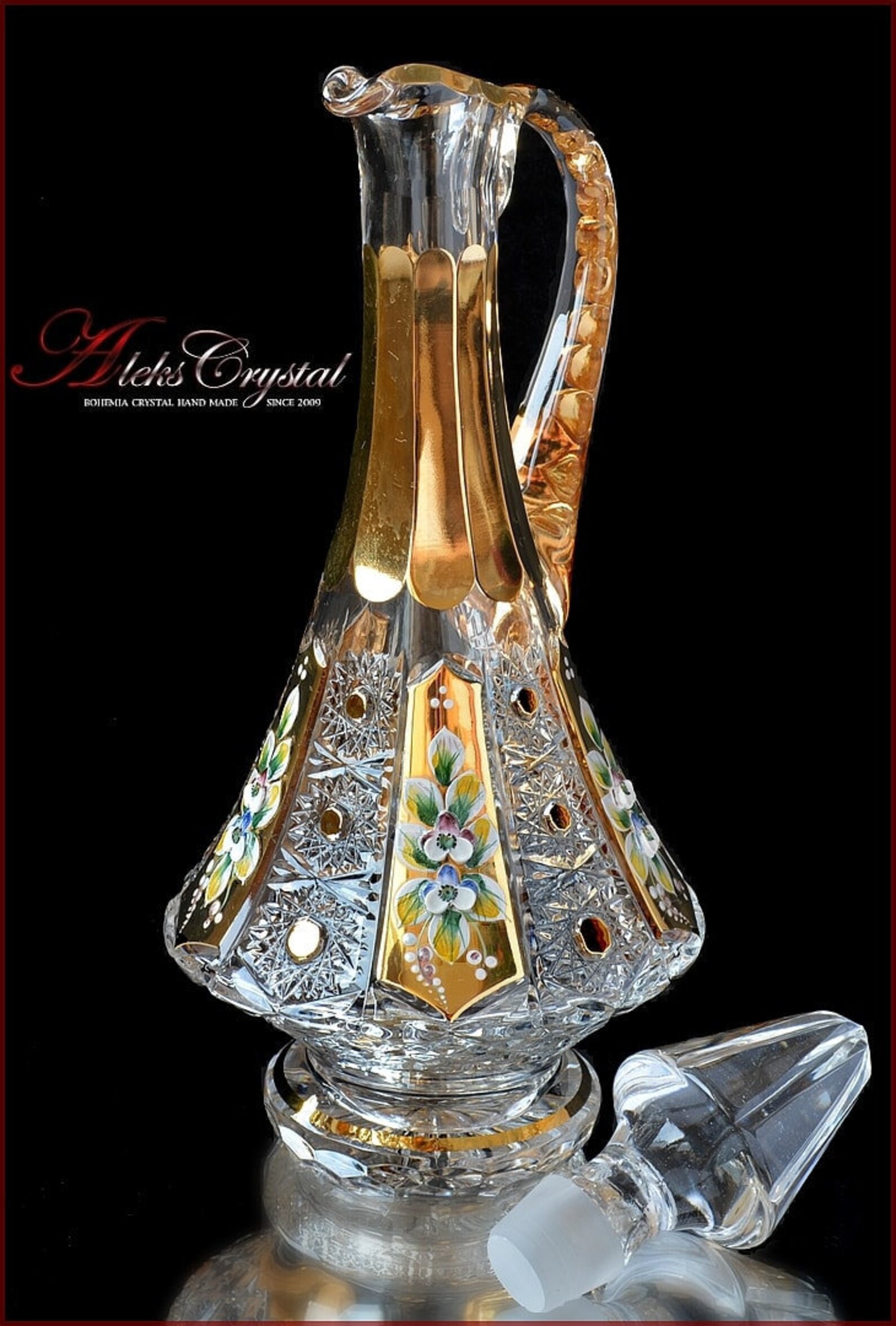 Bohemia crystal wine decanter 750ml Shaherezada Etsy
