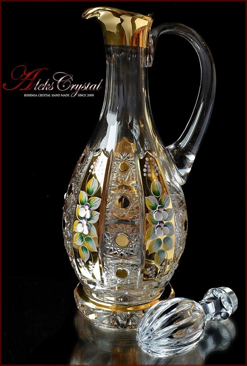 Bohemia crystal wine decanter 750ml Shaherezada Etsy