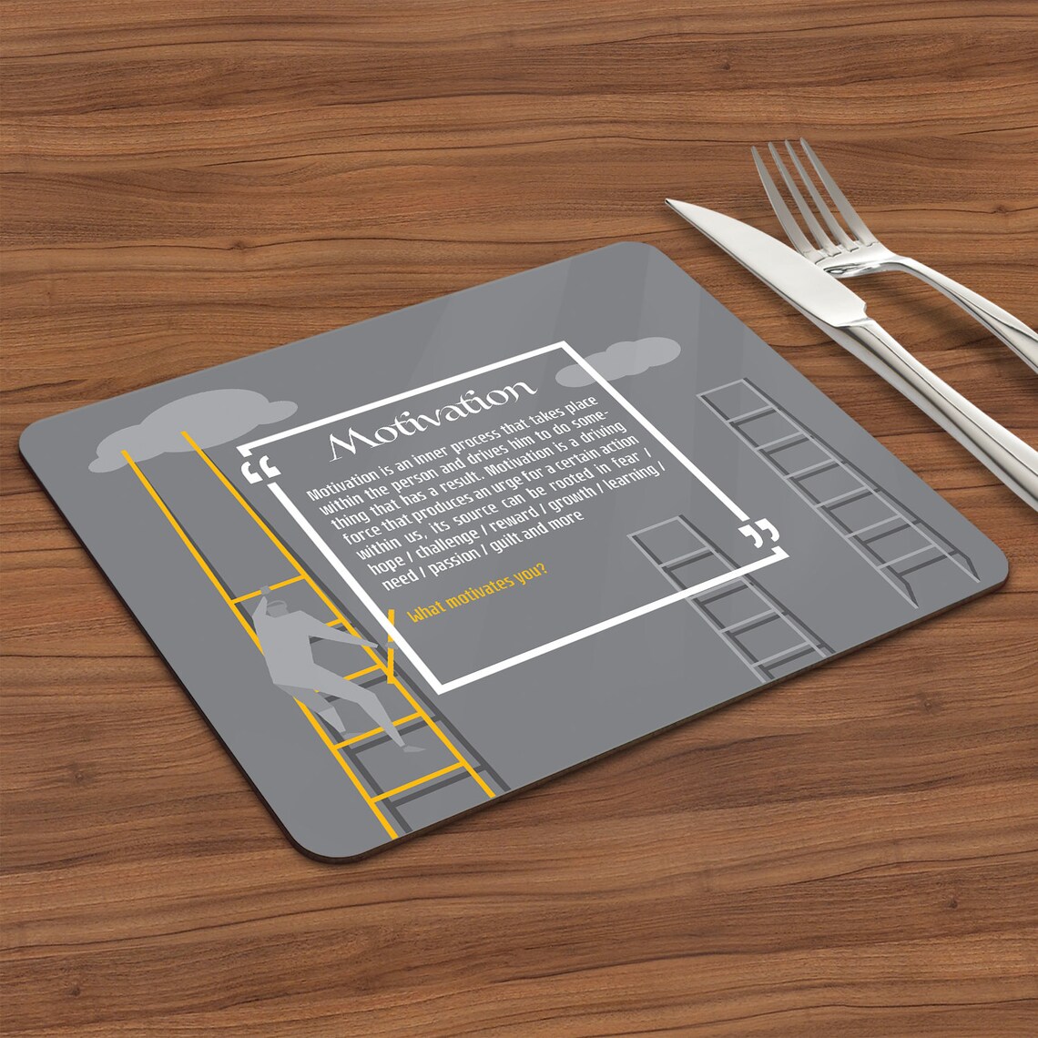 Set of 4 Quote Placemats Value Definition Placemats Etsy