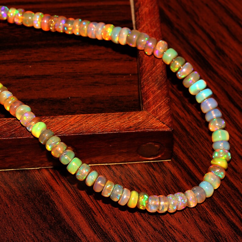 100/% Natural Ethopian Welo Fire Opal Gemstone 1 Strand 16 Inch 3 To 6 MM Multi Color Fire Opal