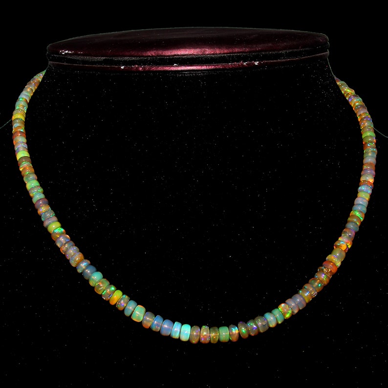 100/% Natural Ethopian Welo Fire Opal Gemstone 1 Strand 16 Inch 3 To 6 MM Multi Color Fire Opal