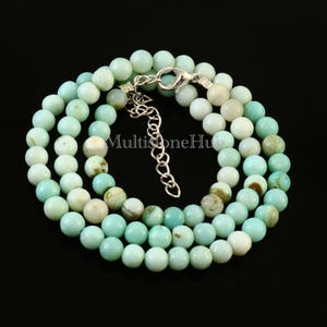 Natürliche peruanische Opal Halskette, peruanische Opal Kugeln Perlen Halskette, Opal Perlen Halskette, peruanische Opal Halskette, Oktober Birthstone 16inches