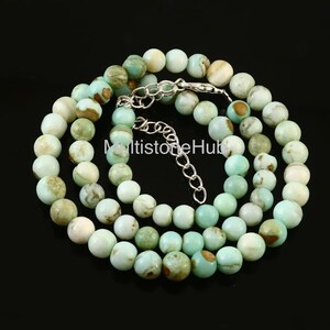 Natürliche peruanische Opal Halskette, peruanische Opal Kugeln Perlen Halskette, Opal Perlen Halskette, peruanische Opal Halskette, Oktober Birthstone 15 Zoll