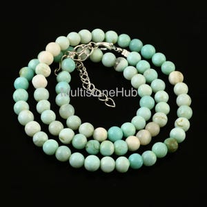 Natürliche peruanische Opal Halskette, peruanische Opal Kugeln Perlen Halskette, Opal Perlen Halskette, peruanische Opal Halskette, Oktober Birthstone 16inches