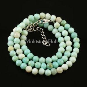 Natürliche peruanische Opal Halskette, peruanische Opal Kugeln Perlen Halskette, Opal Perlen Halskette, peruanische Opal Halskette, Oktober Birthstone 16inches