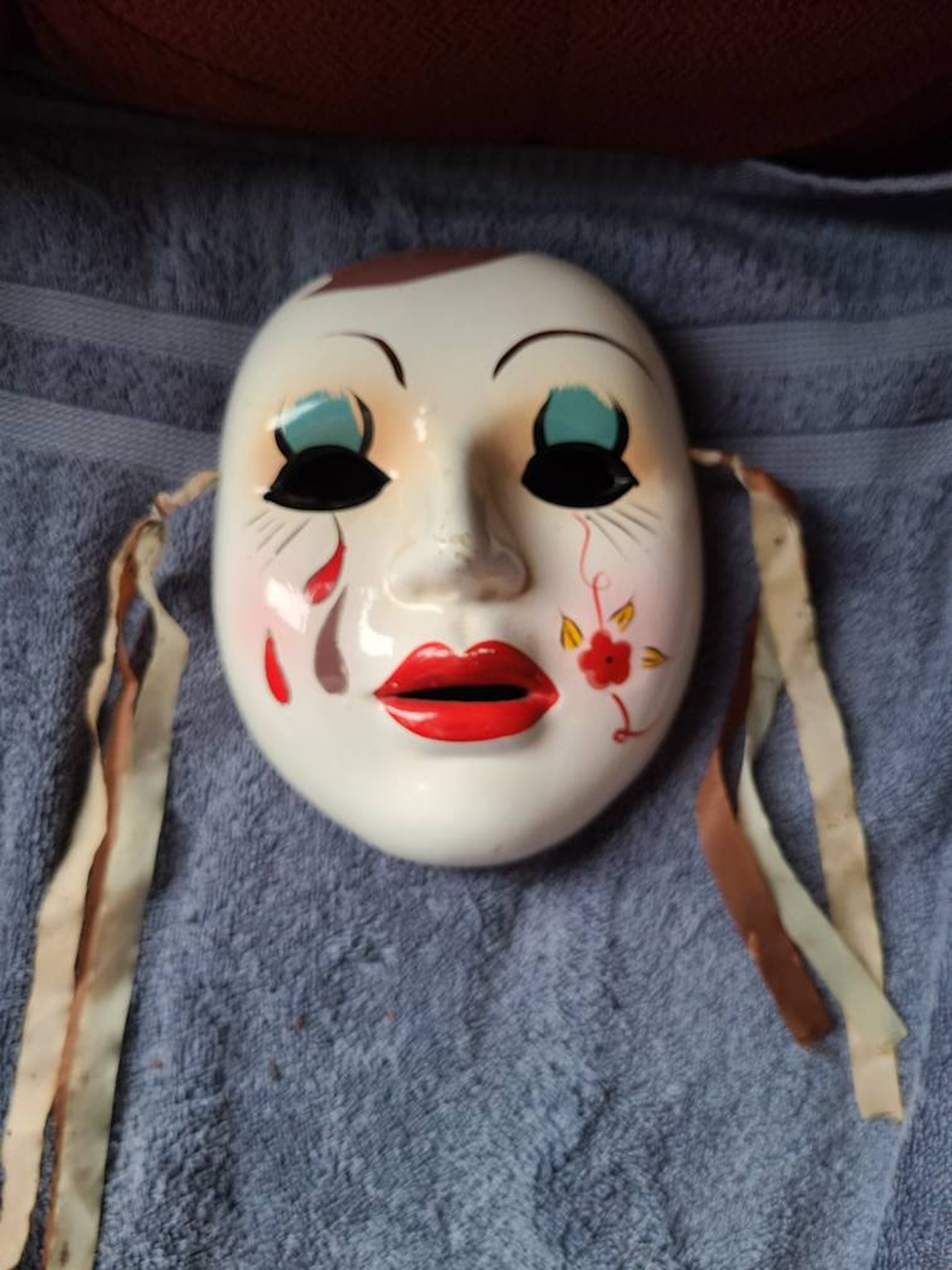 Hand Painted Ceramic Wall Mask Mardi Gras Etsy