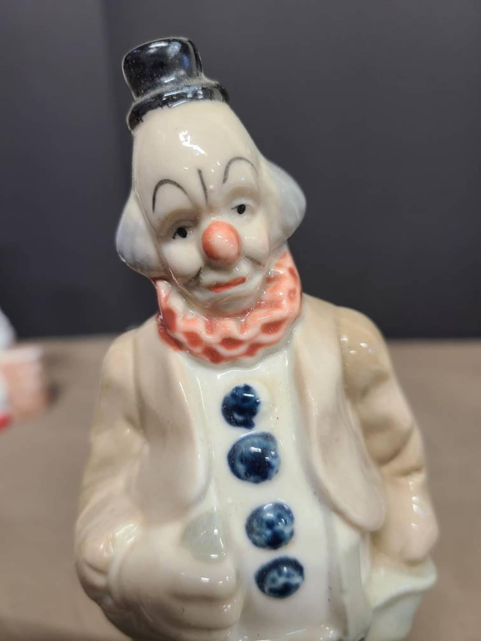 Vintage Original Artmark Porcelain Clown with Double Sided Etsy