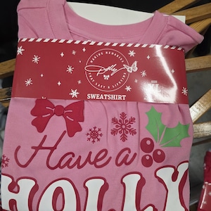 Dolly Mad Engine Pink XL Holiday Sweatshirt - Have a Holly Jolly Christmas