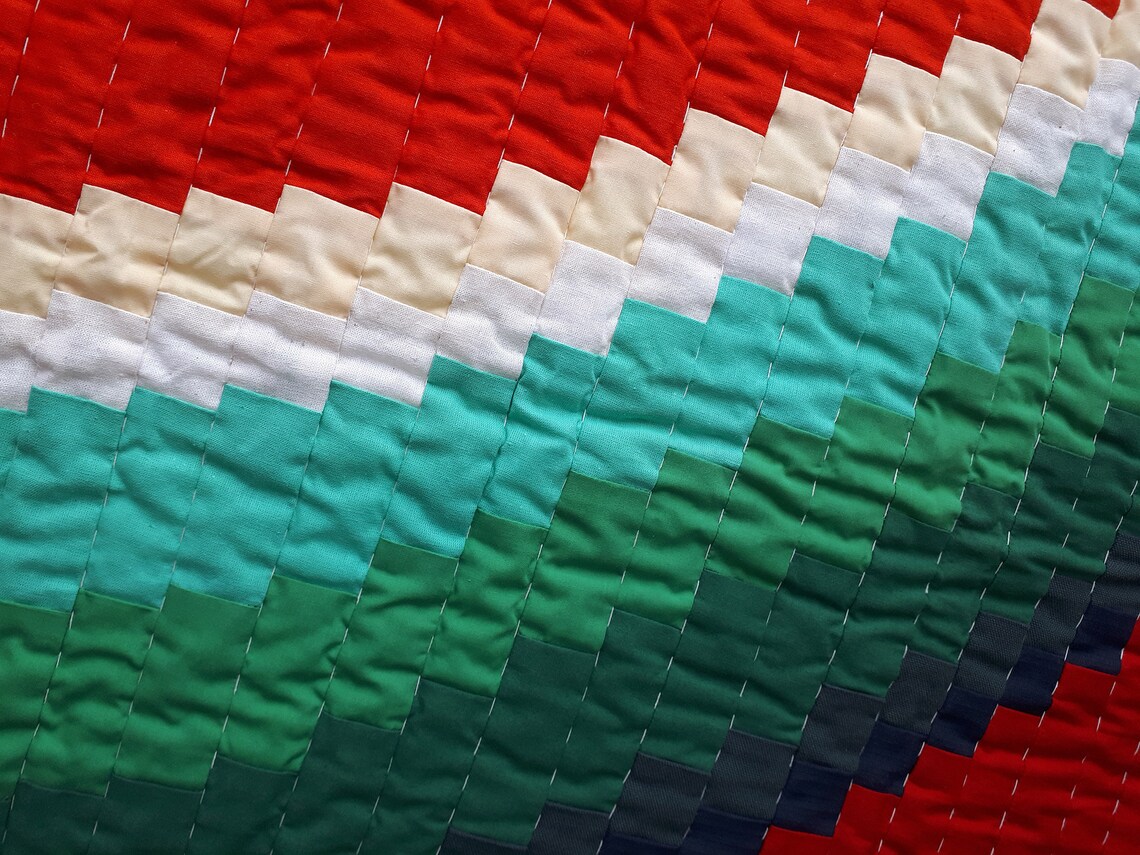 Red quilt for sale Watermelon Wall hanging interior decor Etsy