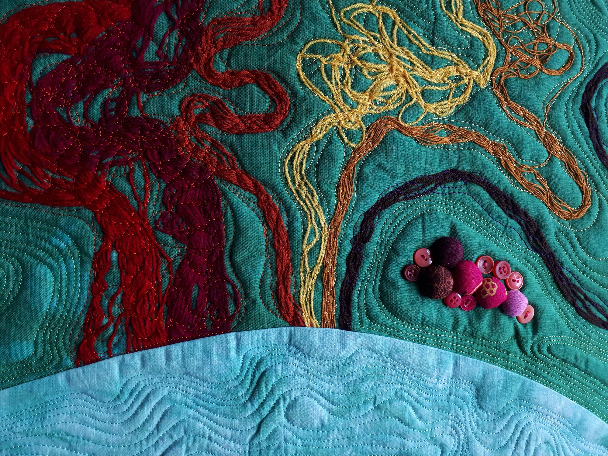 Art Mini Quilt for Sale Contemporary Wall Hanging Decor Bright