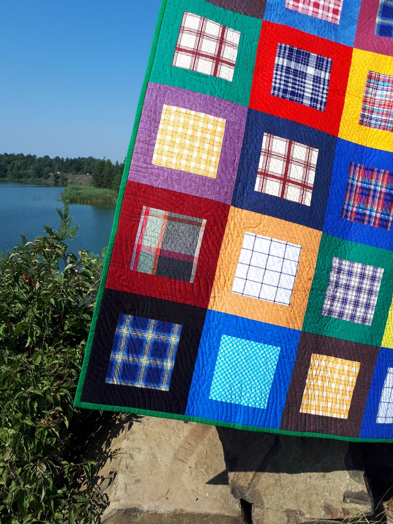 Inspiring Modern Quilt for Sale Contemporary Bright Checkered Plaid