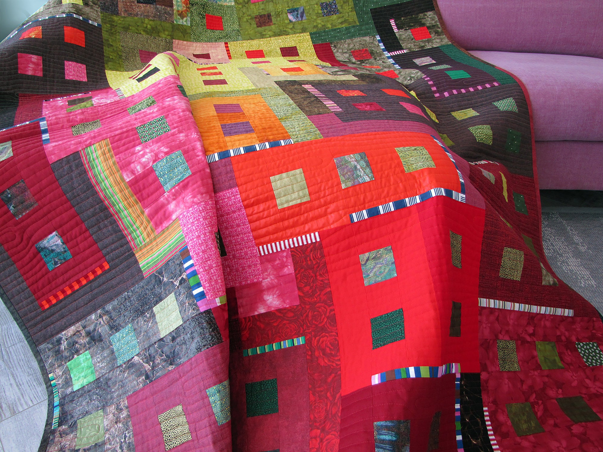 Contemporary Quilt Pattern PDF 68x90inch Instant Download Modern ...