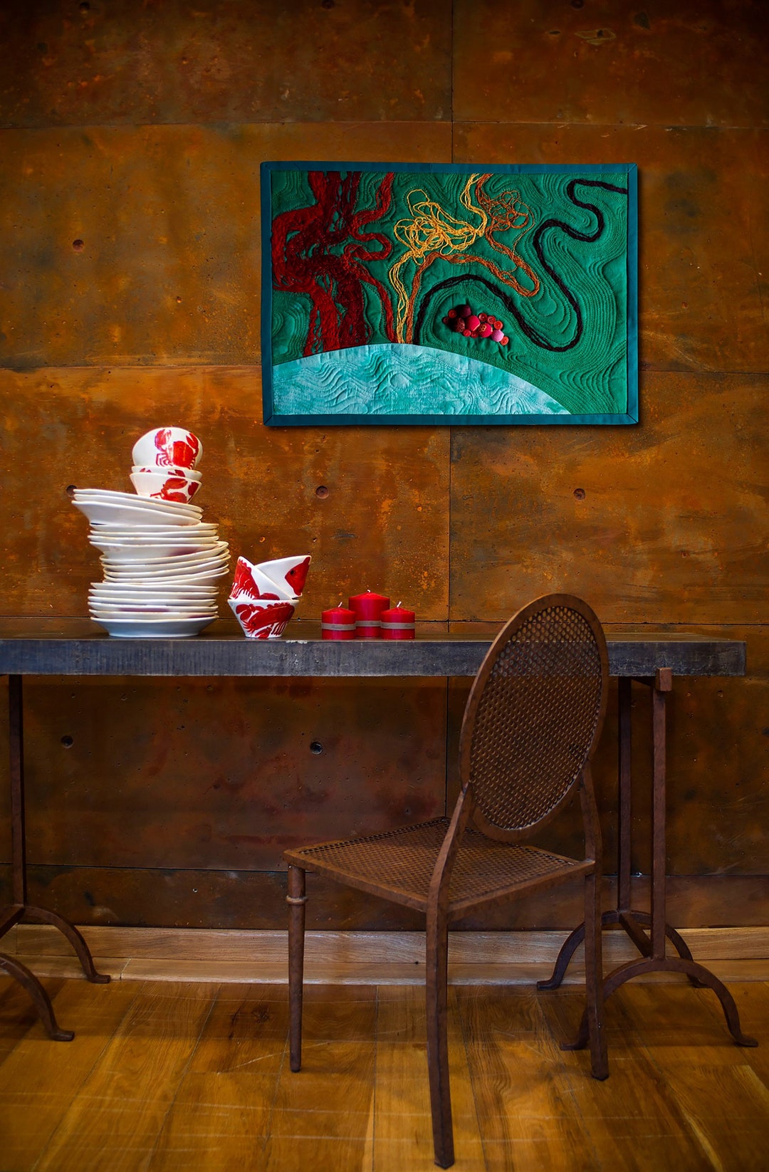 Art Mini Quilt for Sale Contemporary Wall Hanging Decor Bright