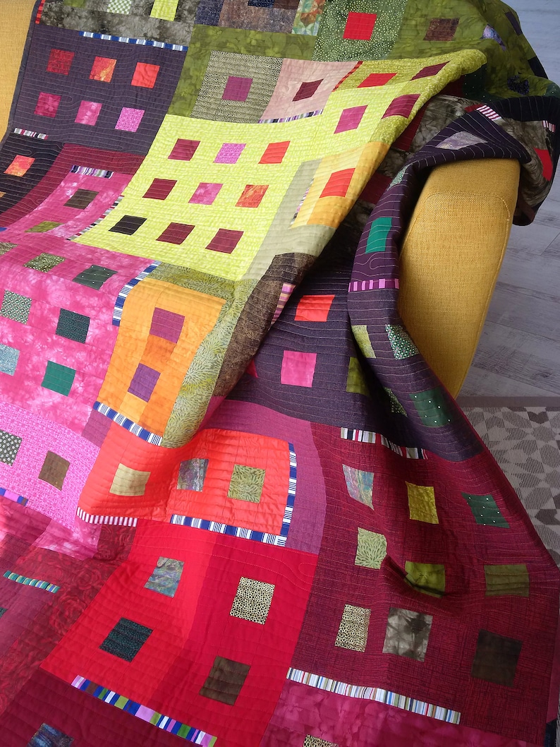 Contemporary Quilt Pattern PDF 68x90inch Instant Download Modern ...