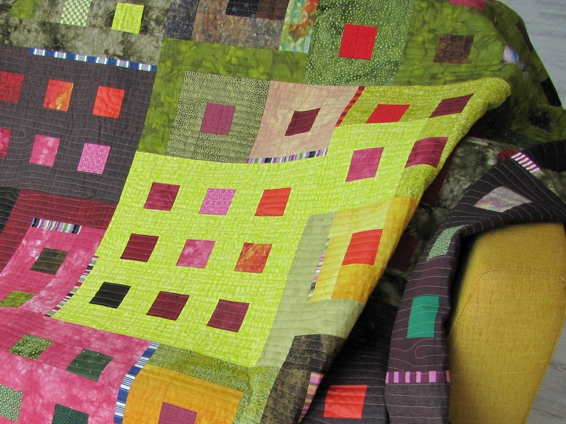 Contemporary Quilt Pattern PDF 68x90inch Instant Download Modern ...