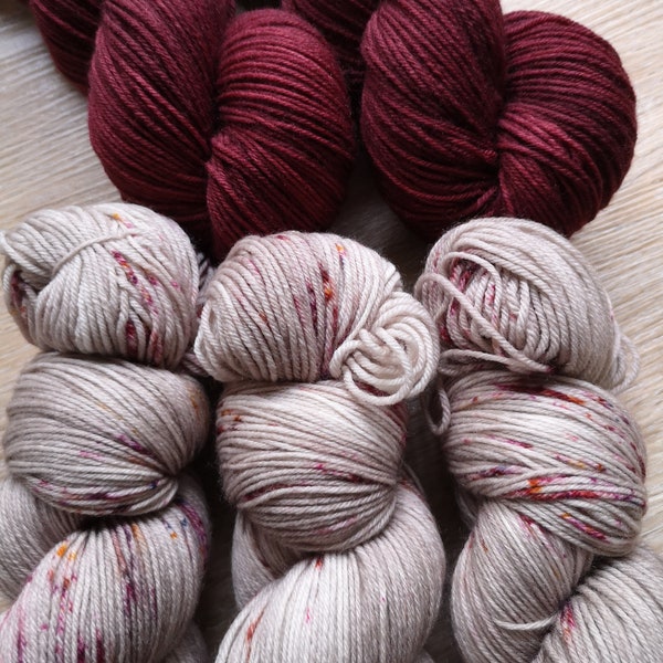 Merino Mischung supersoft!Je 100g Taupe/Bordeaux. Mulesingfrei