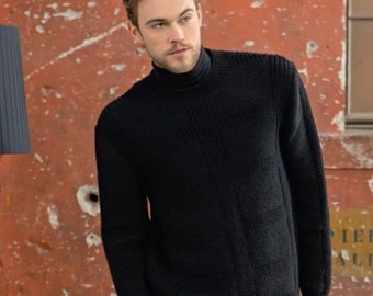 Merino wool knit sweater for men,Mens knit sweater,Sweater for wall and winter