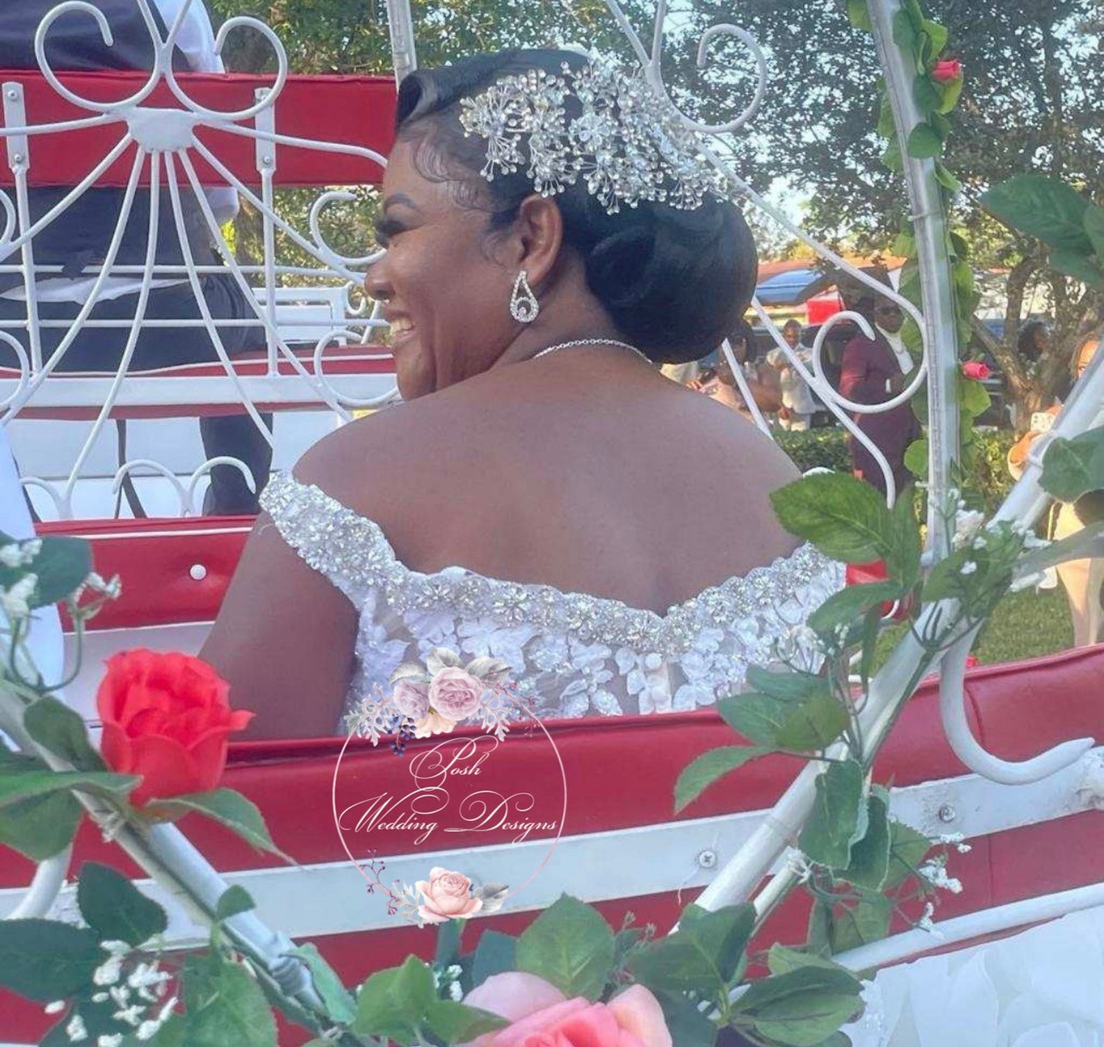 large bridal headpiece