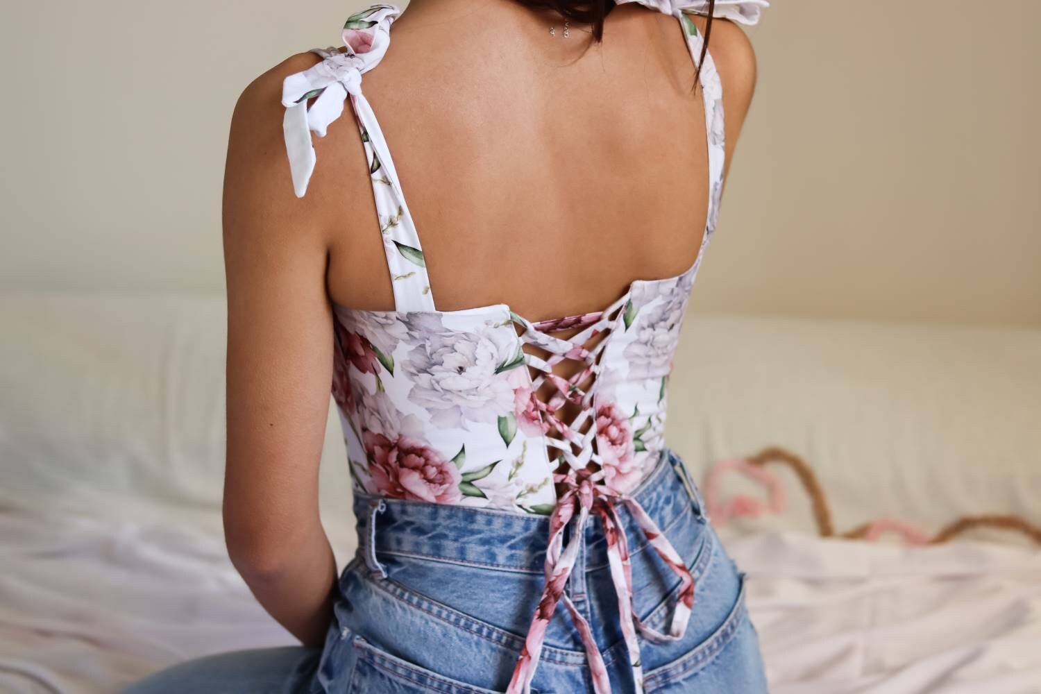 Cotton Bustier With Cups Custom Made Bustier With Cups Etsy