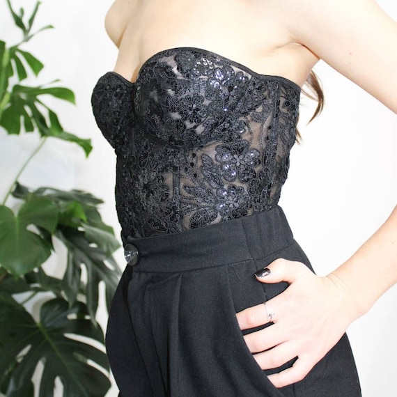 Womens Black Maximising Cup Lace Bustier Corset