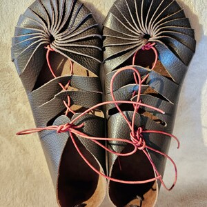 Waistband shoes, 36-50, dark brown, thin, soft, 1.8 mm, medieval shoes, Roman shoes, Roman sandals, Viking shoes, barefoot shoes image 5