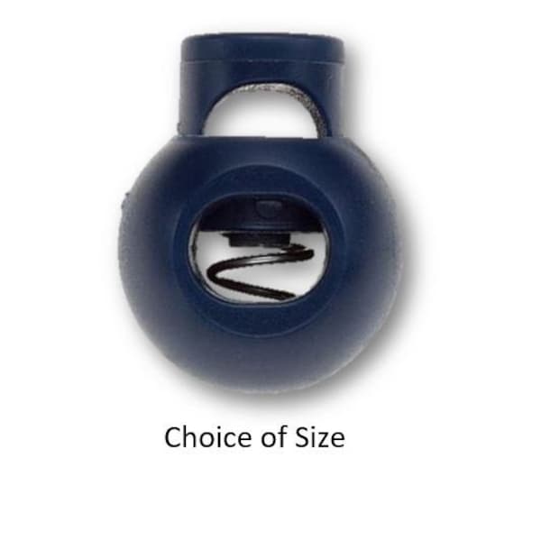Arrêtoir de cordon en plastique noir à ressort en différentes tailles, petite, moyenne et grande
