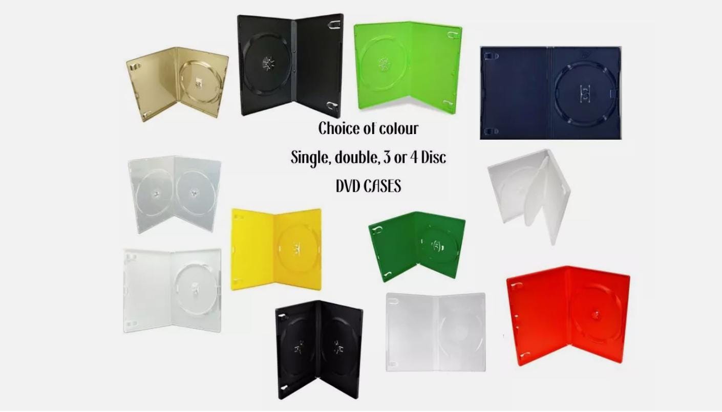 Choice of DVD CD Cases Replacement Empty Double Single Box Case Cover Colours