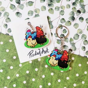 Stardew Valley Keychains , Chicken Keyrings