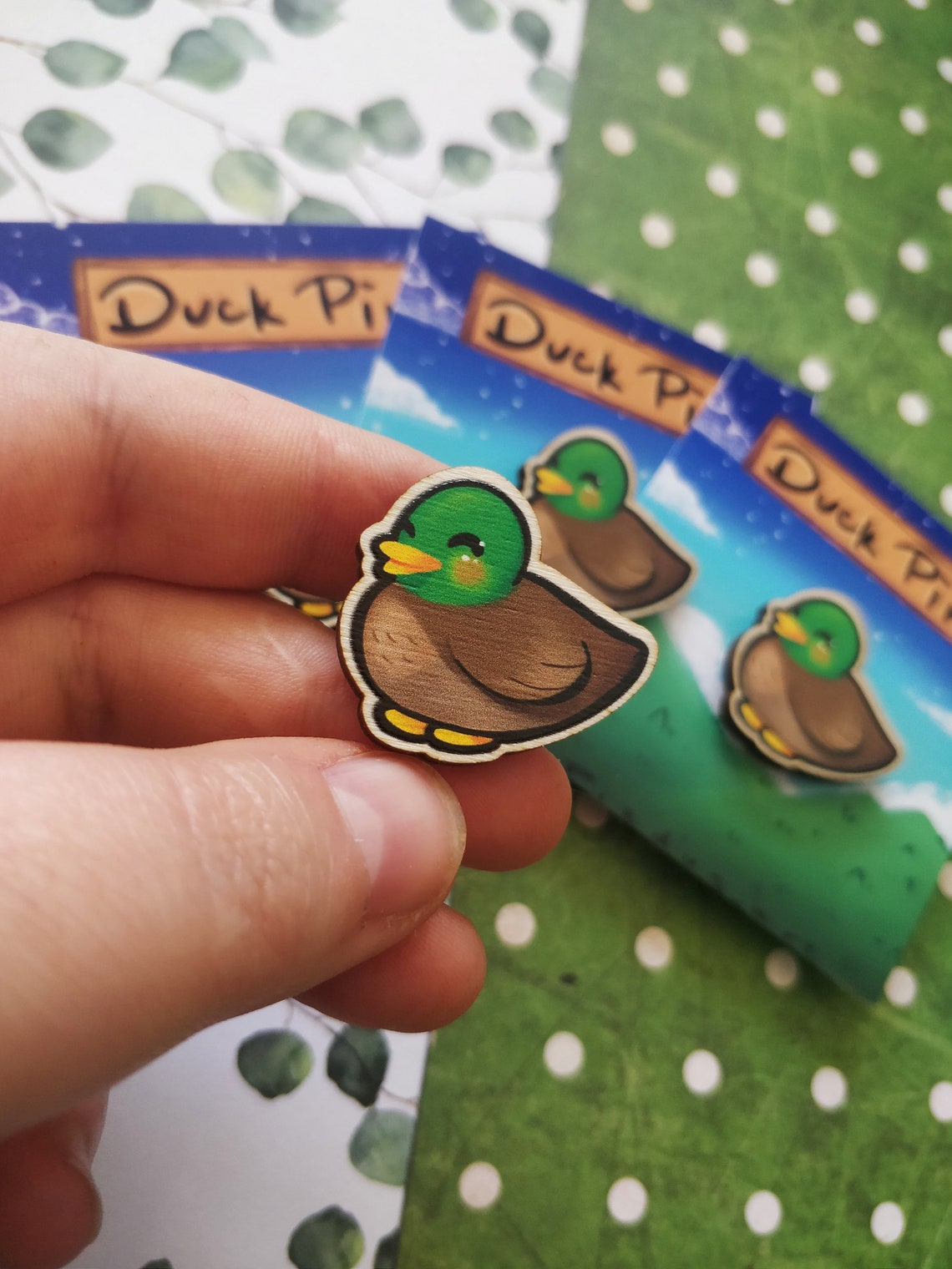 Duckie Wooden Pin Cute Pin Duck Pin Cute Farm Animals Etsy