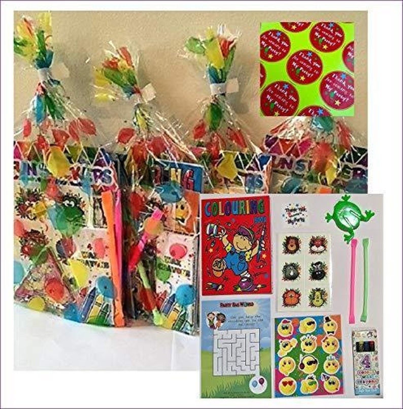 Pre Filled Children's Party Bags, 12 Items per Bag, Unisex Goody