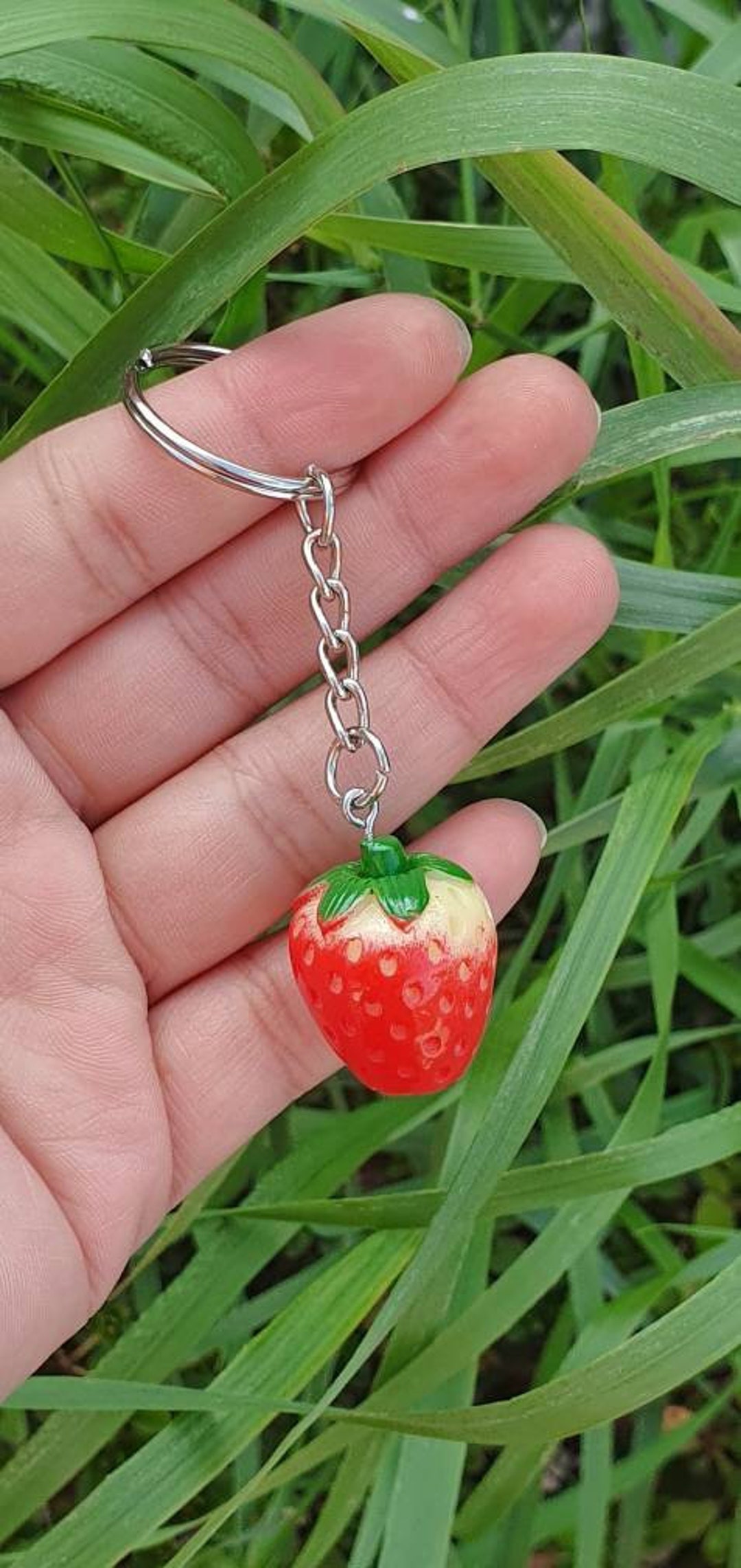 Strawberry Keychain, Cute Fruit Keychain - Etsy