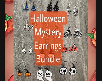 Paquet de boucles d’oreilles mystère d’Halloween, boucles d’oreilles gothiques mystère, boucles d’oreilles effrayantes, boucles d’oreilles d’Halloween, bijoux gothiques, boîte surprise d’Halloween
